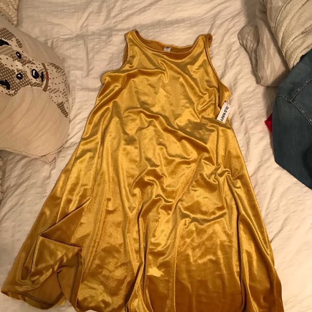 Gold velvet Old Navy dress